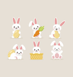 Flat Easter Bunny Set