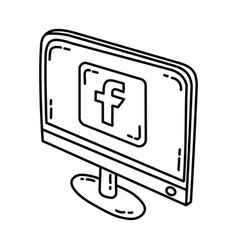 Facebook Icon Doodle Hand Drawn Or Outline