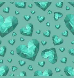 Origami Paper Blue Green Hearts On Teal Pattern