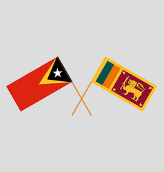 Crossed Flags Of East Timor And Sri Lanka