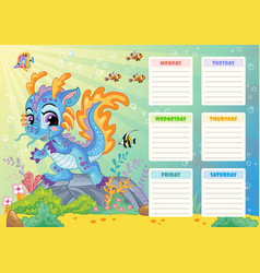 Kids School Schedule Weekly Planner With Water