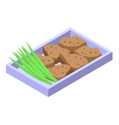 Menu Crispy Tray Icon Isometric Fresh