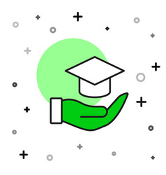 Filled Outline Education Grant Icon Isolated