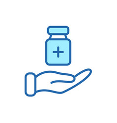 Medical Donation Linear Icon Humanitarian Aid For