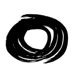 Black Grunge Brush Strokes In Circle Form