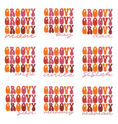 Groovy Retro Svg Design Bundle