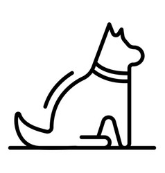 Happy Sit Dog Icon Outline Style