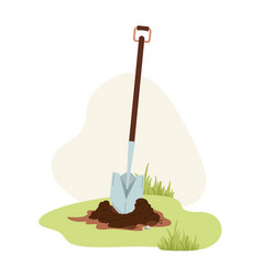 Hole Of Earth Garden Shovel And Soil Digging For