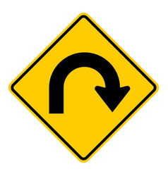 Return Signal Hairpin Curve To Right Sign