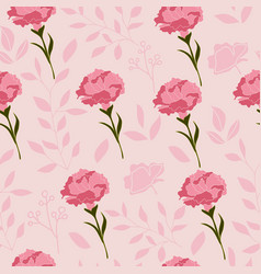 Blooming Realistic Carnation Flowers Pattern