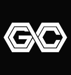 Gc Logo Monogram With Hexagon Template