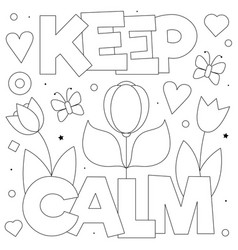 Keep Calm Coloring Page Black And White