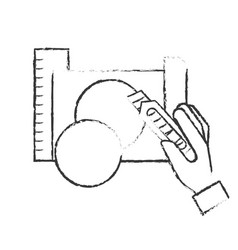 Hand Holding Cutter Making Circle With Paper