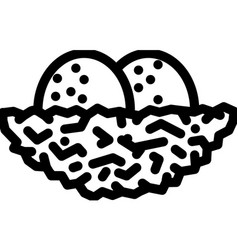 Nest With Bird Eggs Line Icon