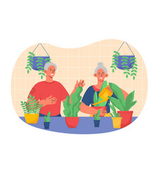 Old Couple With Flowers