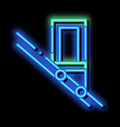 Public Transport Inclined Elevator Neon Glow Icon