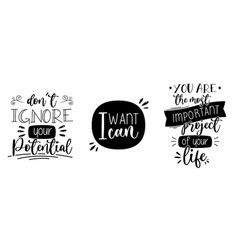 Three Hand Drawn Motivational Lettering Perfect