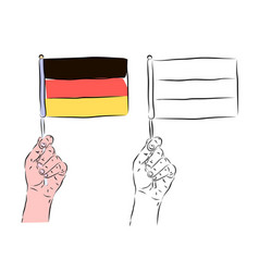 Flag Of Germany In The Hand Of A Man In Color