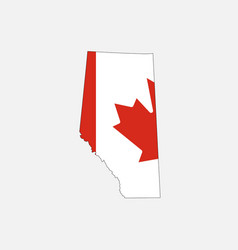 Alberta Map On Canadian Flag