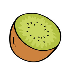 Art Fresh Kiwi On White Background