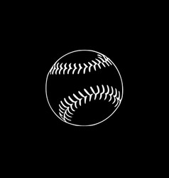 Baseball - Black And White Isolated Icon