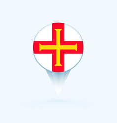 Map Pointer With Flag Of Guernsey