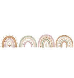 Boho Rainbow Watercolor Seamless Border