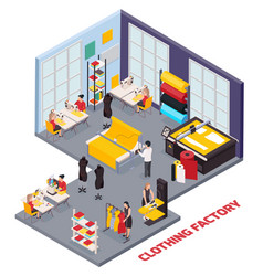 Clothing Factory Isometric Composition