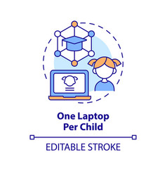 One Laptop Per Child Concept Icon