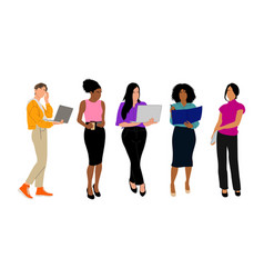 Set Of Modern Business Women Isolated