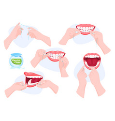 Instructions On How To Use Dental Floss Set