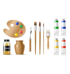 Painter Tools Set With Paintbrushes Acrylic Paint