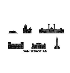 Spain San Sebastian Flat Travel Skyline Set