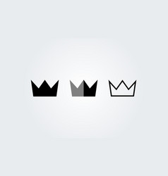 Crown Icons Set King Queen Award Vip Symbol