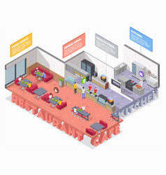 Food Court Isometric Infographics