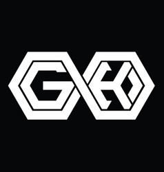 Gk Logo Monogram With Hexagon Template