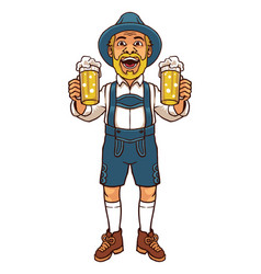 Man In Traditional Bavarian Costume Holding Beer