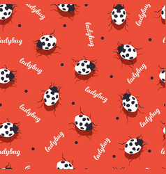 Abstract Red Lady Bug Cartoon Seamless Pattern