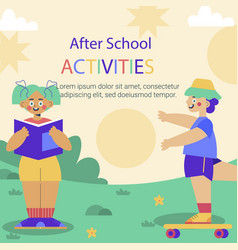 Flat After School Activities Posts Collection