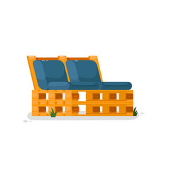 Garden Bench Isolated Wooden Bench With Cushions