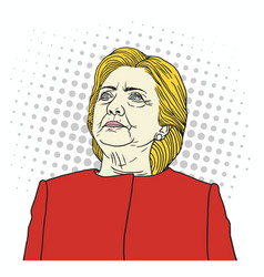 Hillary Clinton Pop Art Portrait Cartoon