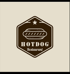 Hotdog Or Hotdogs Logo Line Vintage Template Icon