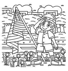 Memorial Day Child Saluting Coloring Page For Kids