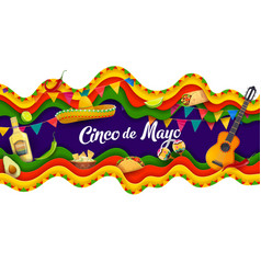 Mexican Cinco De Mayo Holiday Paper Cut Banner