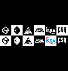 Csa Letter Logo Design In Six Style Polygon