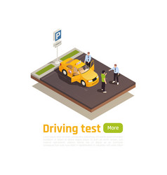 Driving School Isometric Composition