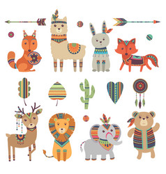 Tribal Animals Cute Zoo Squirrel Llama Hare Fox