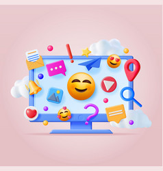 3d Social Media Concept Isolated