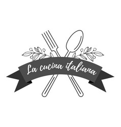 Cucina Italiana Writing With Fork And Knife