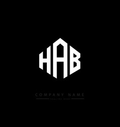 Hab Letter Logo Design With Polygon Shape